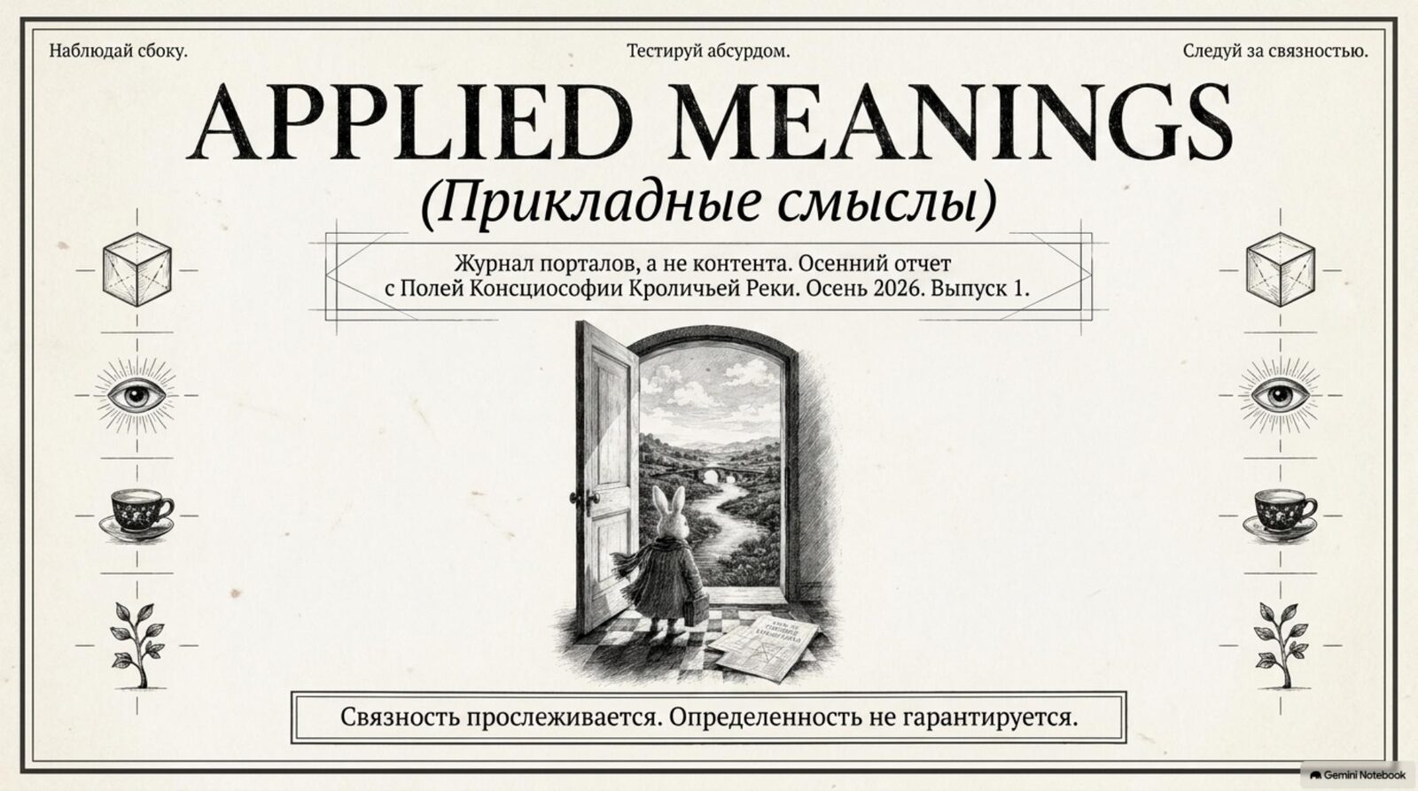 NotebookLM Russian-language plate 1 of Прикладные смыслы.