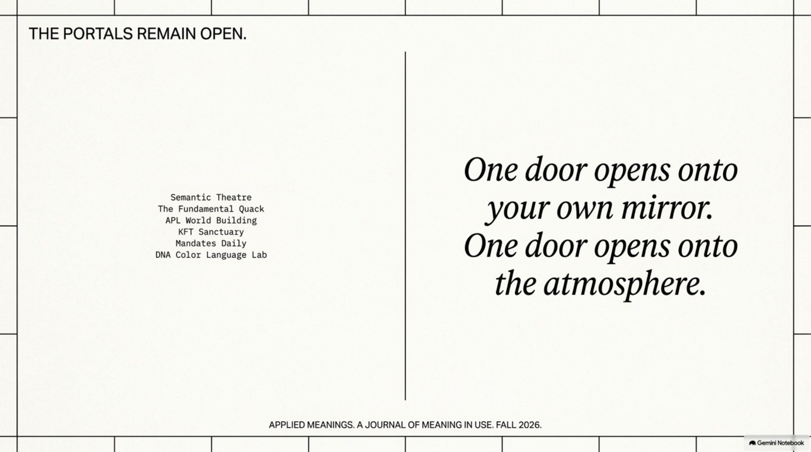 NotebookLM plate 20 of the Portals of Applied Meaning guide.